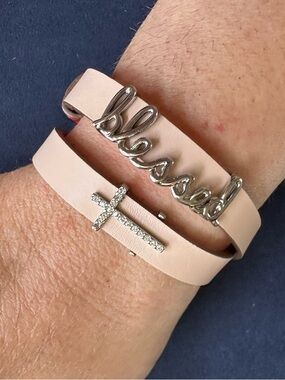 KEEP Collective 3-Piece “Blessed” Double-wrap Reversible Leather Bracelet
